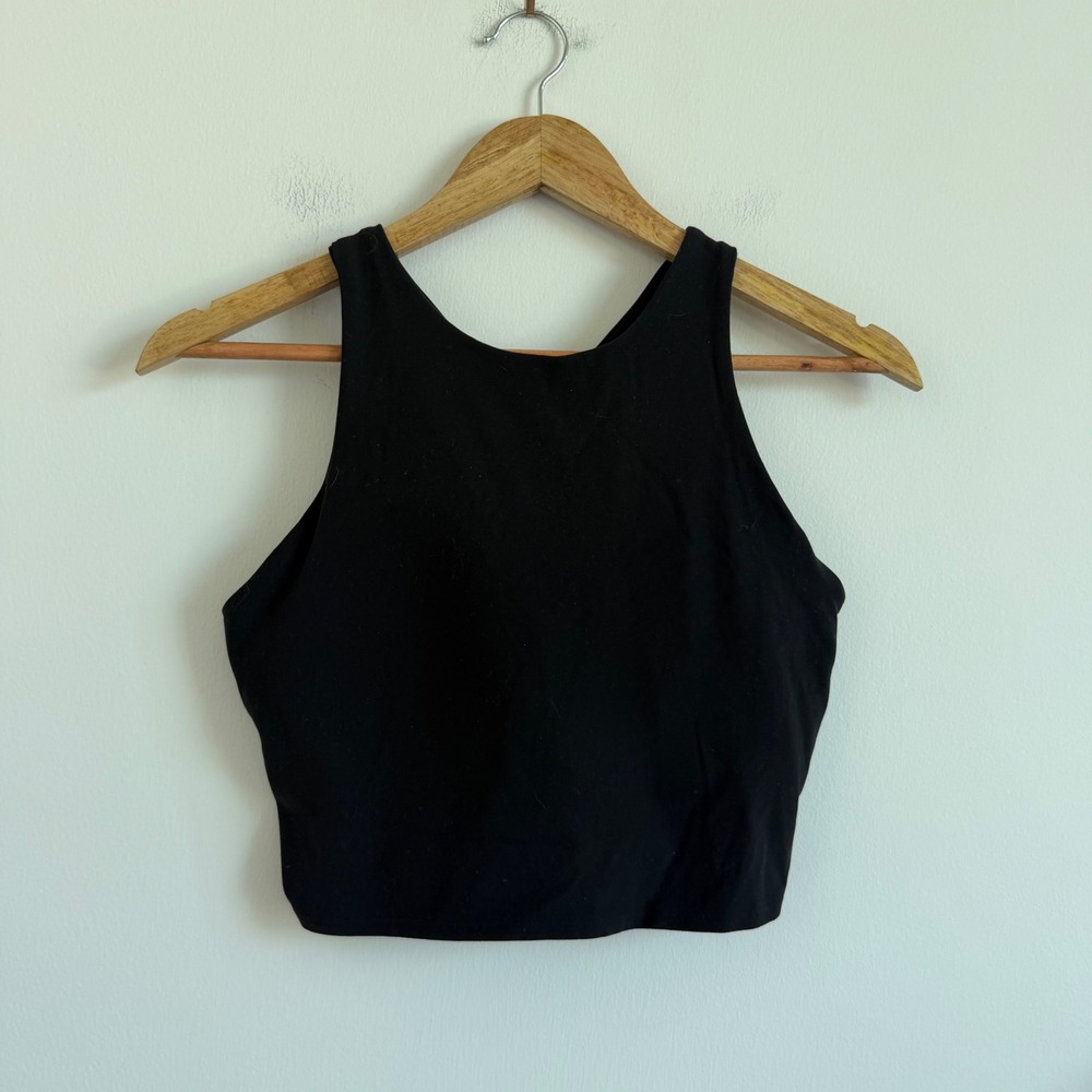 Athleta Conscious Crop Bra Tank in Black Size Medium‎